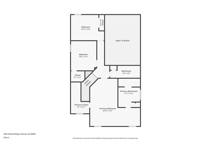 2,135/Mo, 2545 Oakleaf Ridge Lithonia, GA 30058 Floor Plan View 2