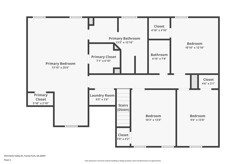 2,060/Mo, 4414 Rock Valley Drive Forest Park, GA 30297 Floor Plan View 2