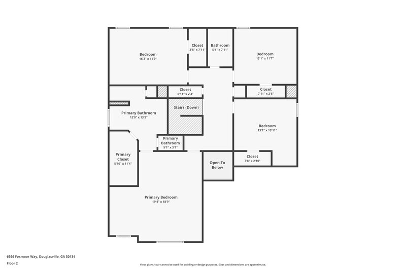 2,295/Mo, 6926 Foxmoor Way Douglasville, GA 30134 Floor Plan View 2