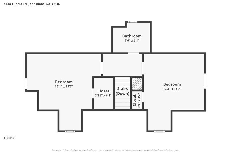 2,035/Mo, 8148 Tupelo Trl Jonesboro, GA 30236 Floor Plan View 2