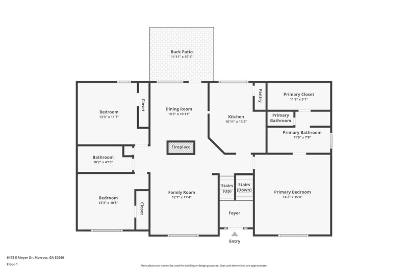 2,480/Mo, 6473 E Meyer Dr Morrow, GA 30260 Floor Plan View