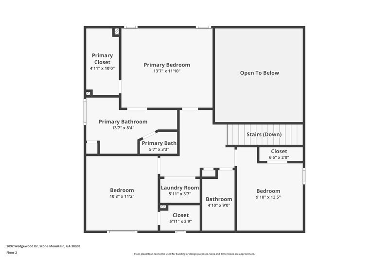 2,250/Mo, 2092 Wedgewood Dr Stone Mountain, GA 30088 Floor Plan View 2