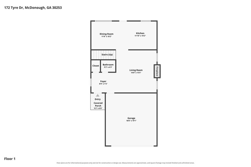 1,950/Mo, 172 Tyre Dr McDonough, GA 30253 Floor Plan View