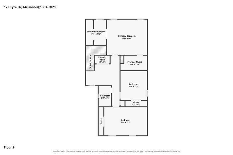 1,950/Mo, 172 Tyre Dr McDonough, GA 30253 Floor Plan View 2