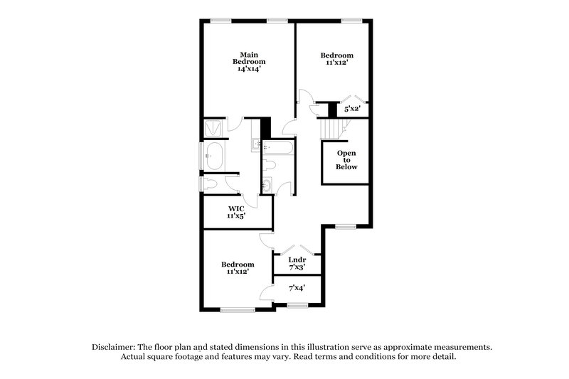 1,880/Mo, 2441 Wood Bend Lane Riverdale, GA 30296 Floorplan View 2