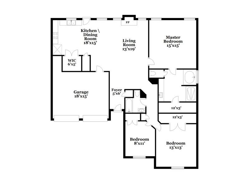 1,970/Mo, 2860 Highland Hill Parkway Douglasville, GA 30135 Floor Plan View