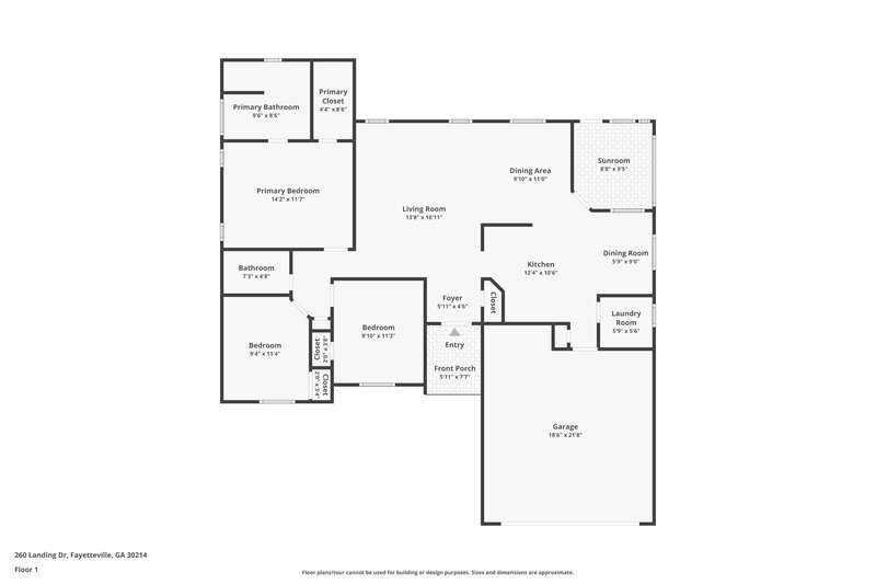 1,855/Mo, 260 Landing Drive Fayetteville, GA 30214 Floor Plan View