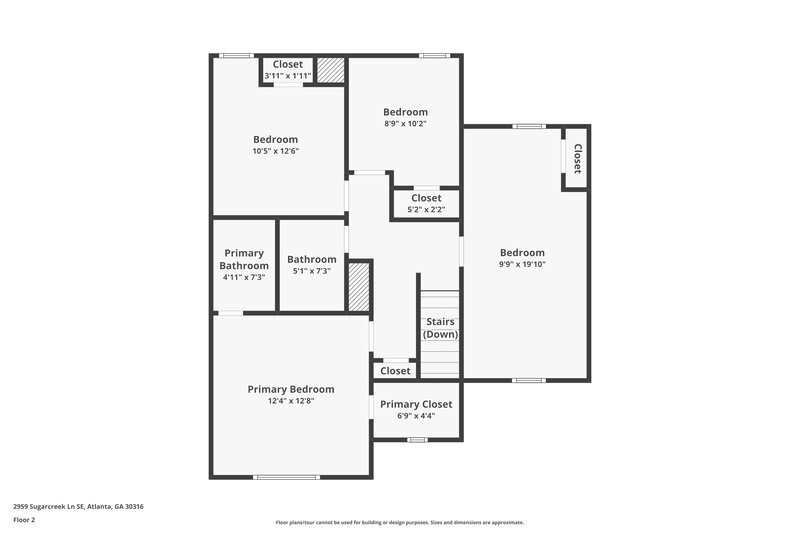 2,460/Mo, 2959 Sugarcreek Ln SE Atlanta, GA 30316 Floor Plan View 2