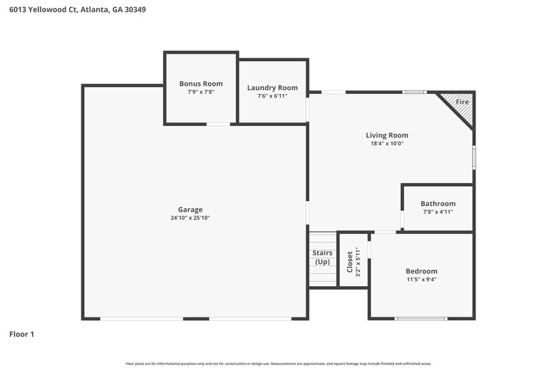 2,080/Mo, 6013 Yellowood Ct Atlanta, GA 30349 Floor Plan View