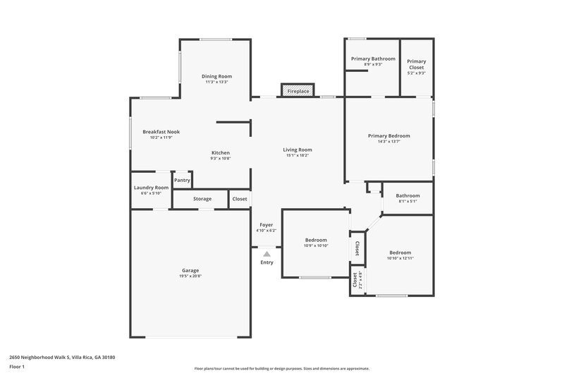 1,910/Mo, 2650 Neighborhood Walk S Villa Rica, GA 30180 Floor Plan View