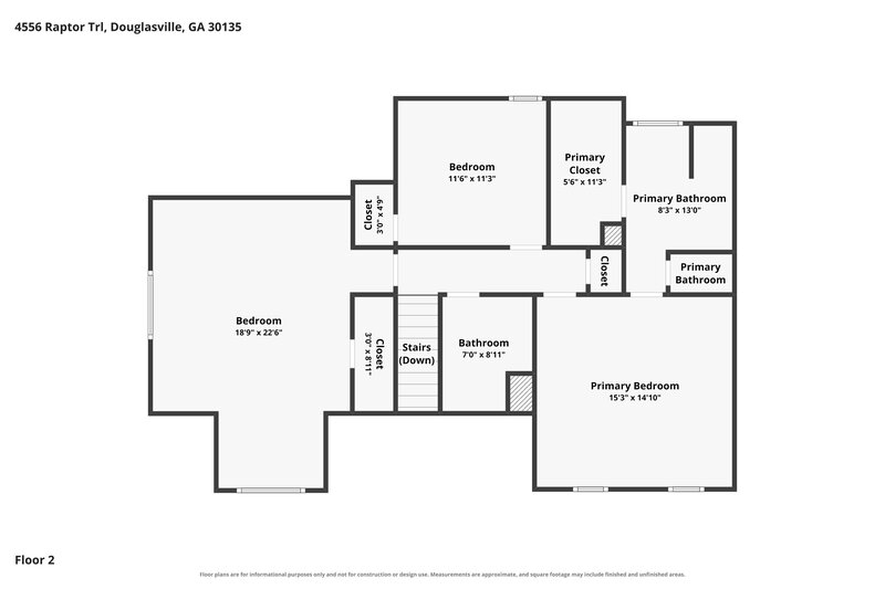 2,000/Mo, 4556 Raptor Trl Douglasville, GA 30135 Floor Plan View 2