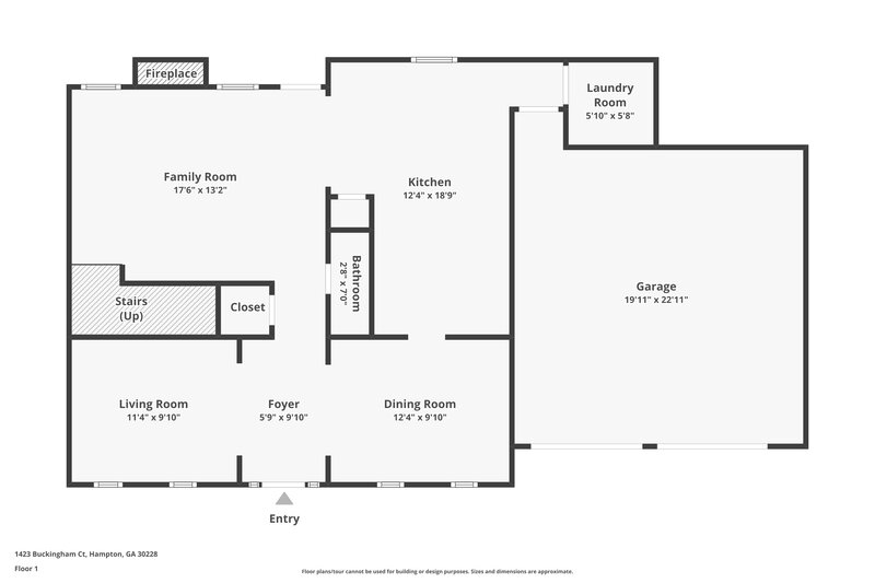 1,870/Mo, 1423 Buckingham Ct Hampton, GA 30228 Floor Plan View