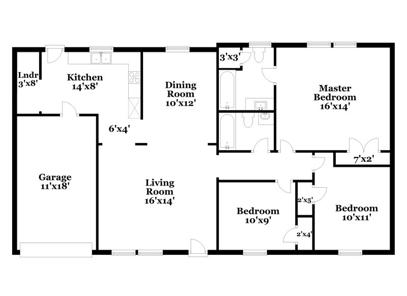 1,685/Mo, 3340 Old Tennessee Road SW Marietta, GA 30008 Floor Plan View