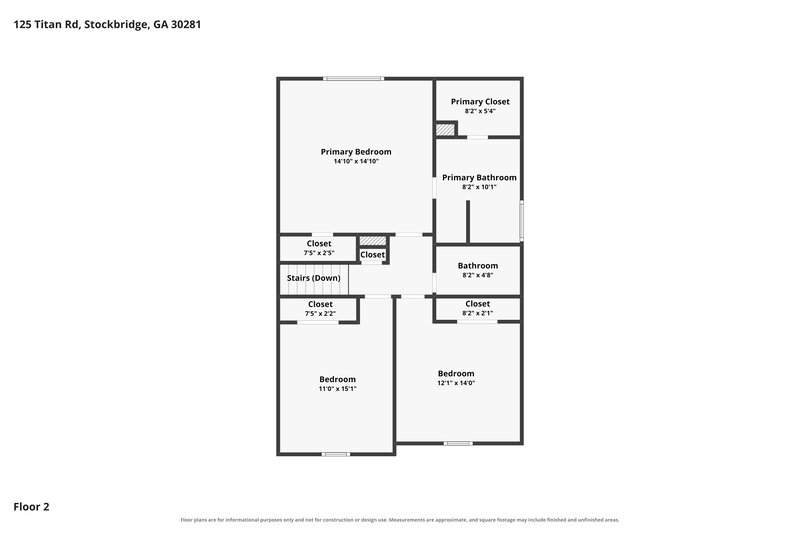 2,150/Mo, 125 Titan Rd Stockbridge, GA 30281 Floorplan View 2