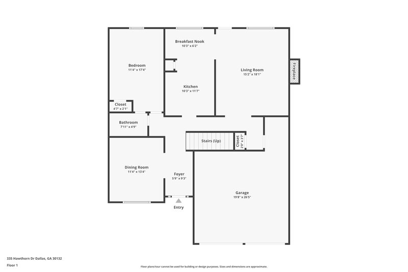 2,160/Mo, 335 Hawthorn Dr Dallas, GA 30132 Floorplan View