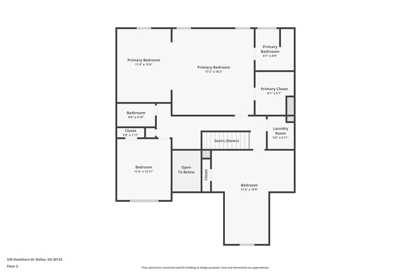 2,160/Mo, 335 Hawthorn Dr Dallas, GA 30132 Floorplan View 2