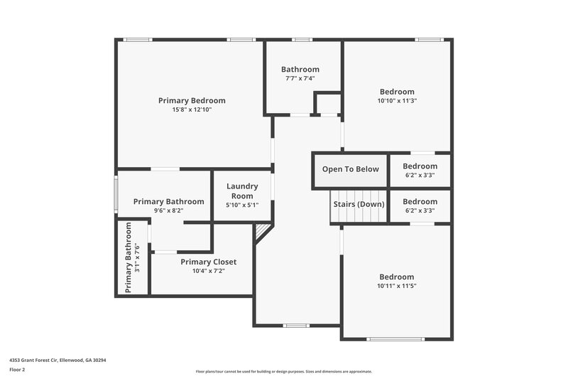 2,055/Mo, 4353 Grant Forest Cir Ellenwood, GA 30294 Floor Plan View 2
