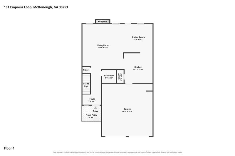1,965/Mo, 101 Emporia Loop McDonough, GA 30253 Floor Plan View
