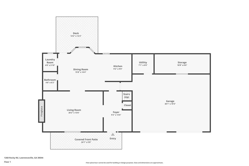 2,055/Mo, 1260 Rocky Rd Lawrenceville, GA 30044 Floor Plan View
