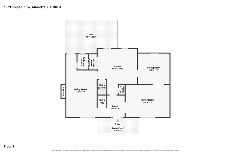0/Mo, 1929 Knipe Dr SW Marietta, GA 30064 Floorplan View