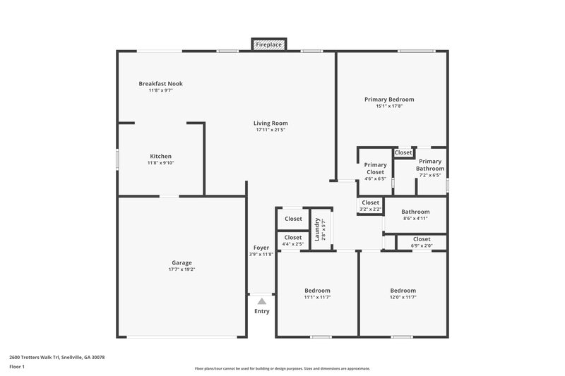 2,620/Mo, 2600 Trotters Walk Trl Snellville, GA 30078 Floor Plan View