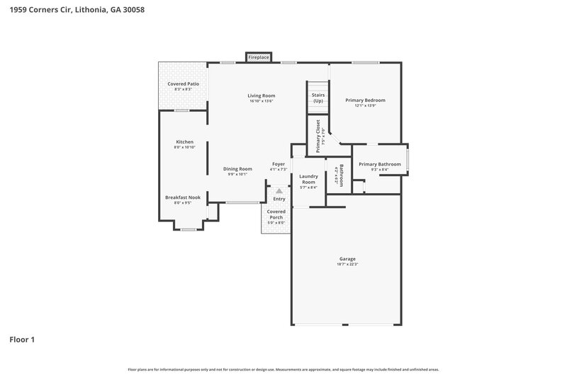 2,120/Mo, 1959 Corners Cir Lithonia, GA 30058 Floor Plan View