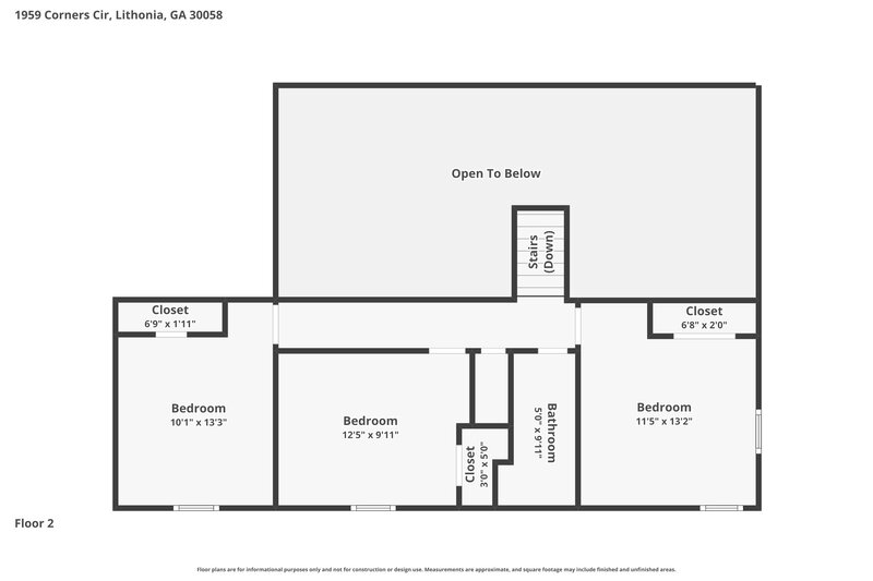 2,120/Mo, 1959 Corners Cir Lithonia, GA 30058 Floor Plan View 2