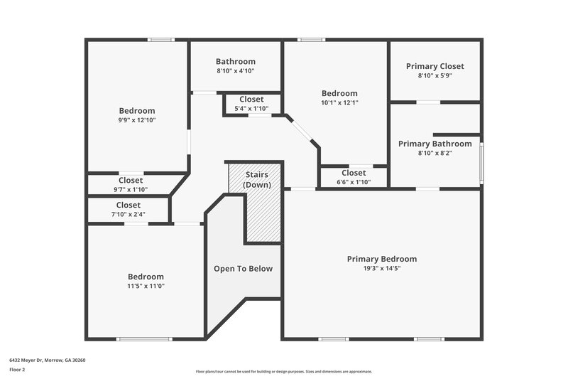 2,125/Mo, 6432 E Meyer Dr Morrow, GA 30260 Floor Plan View 2