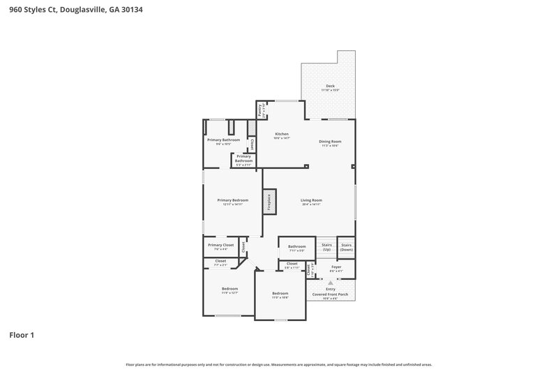 2,485/Mo, 960 Styles Ct Douglasville, GA 30134 Floor Plan View 2