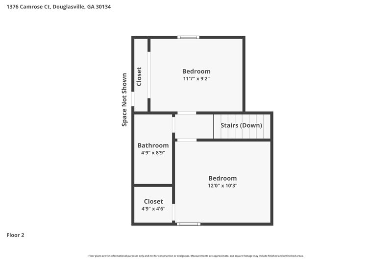 1,720/Mo, 1376 Camrose Court Douglasville, GA 30134 Floor Plan View 2