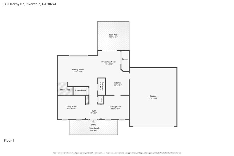 2,425/Mo, 330 Derby Drive Riverdale, GA 30274 Floor Plan View 2