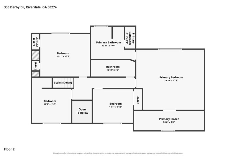 2,375/Mo, 330 Derby Drive Riverdale, GA 30274 Floor Plan View 3