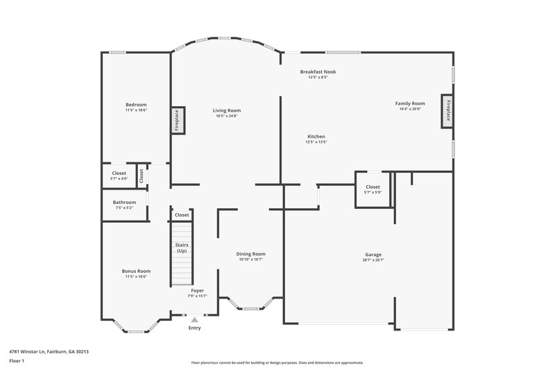 3,090/Mo, 4781  Winstar Ln Fairburn, GA 30213 Floor Plan View