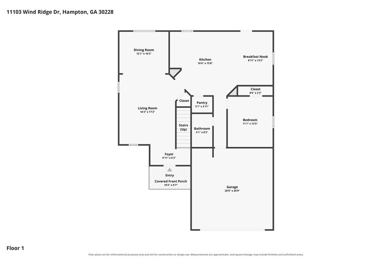 2,315/Mo, 11103 Wind Ridge Dr Hampton, GA 30228 Floor Plan View