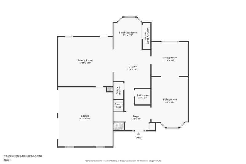 2,050/Mo, 1103 Village Oaks Jonesboro, GA 30238 Floor Plan View