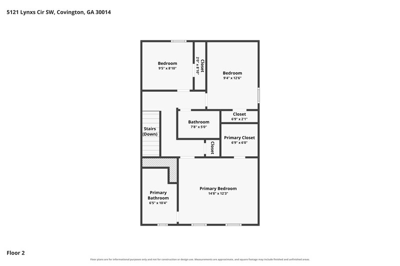 1,690/Mo, 5121 Lynxs Cir SW Covington, GA 30014 Floor Plan View 2
