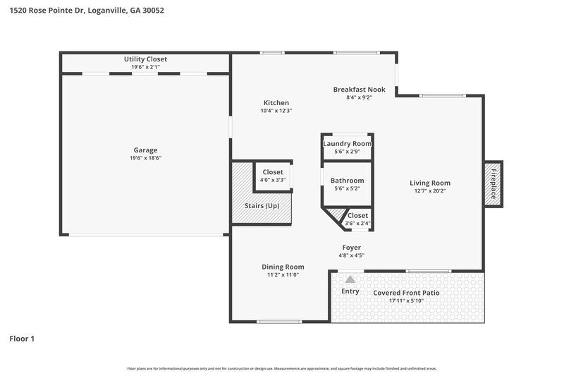 2,060/Mo, 1520 Rose Pointe Dr Loganville, GA 30052 Floor Plan View