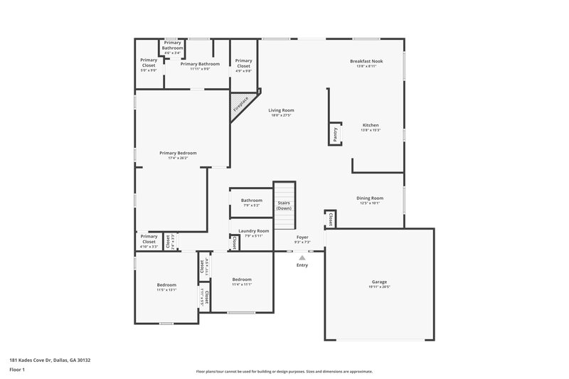 2,105/Mo, 181 Kades Cove Dr Dallas, GA 30132 Floor Plan View