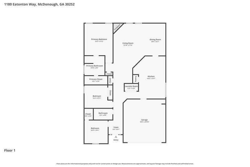1,980/Mo, 1180 Eatonton Way McDonough, GA 30252 Floor Plan View