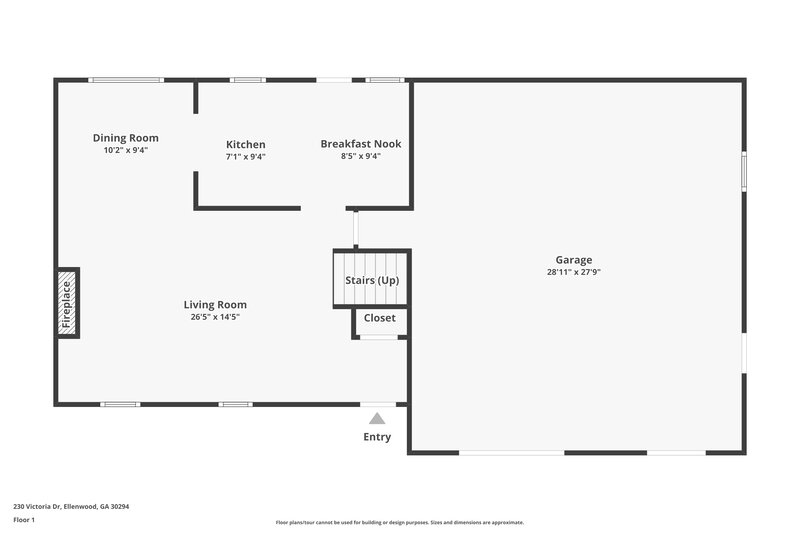 1,780/Mo, 230 Victoria Dr Ellenwood, GA 30294 Floorplan View