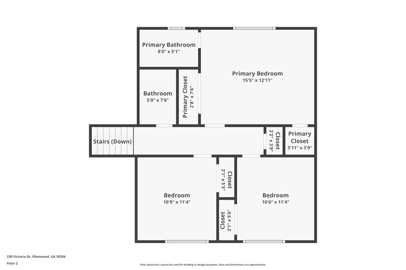 1,780/Mo, 230 Victoria Dr Ellenwood, GA 30294 Floorplan View 2