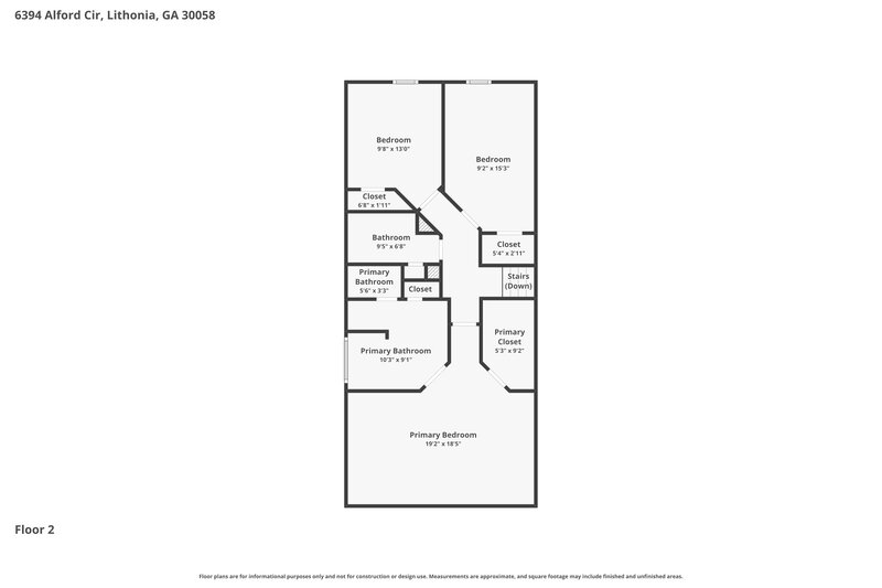 1,980/Mo, 6394 Alford Cir Lithonia, GA 30058 Floor Plan View 2