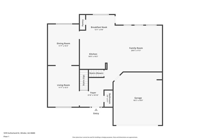 3,210/Mo, 1070 Sutherland Drive Winder, GA 30680 Floor Plan View 2