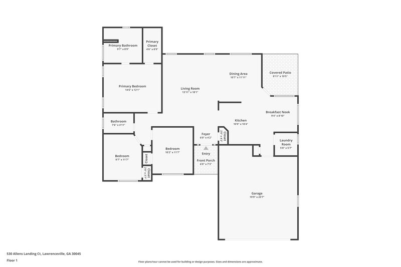 2,025/Mo, 530 Allens Landing Ct Lawrenceville, GA 30045 Floor Plan View