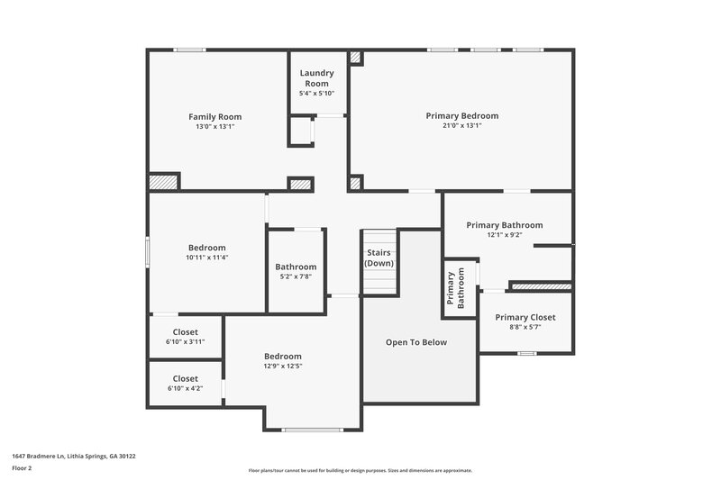 2,170/Mo, 1647 Bradmere Ln Lithia Springs, GA 30122 Floor Plan View 2
