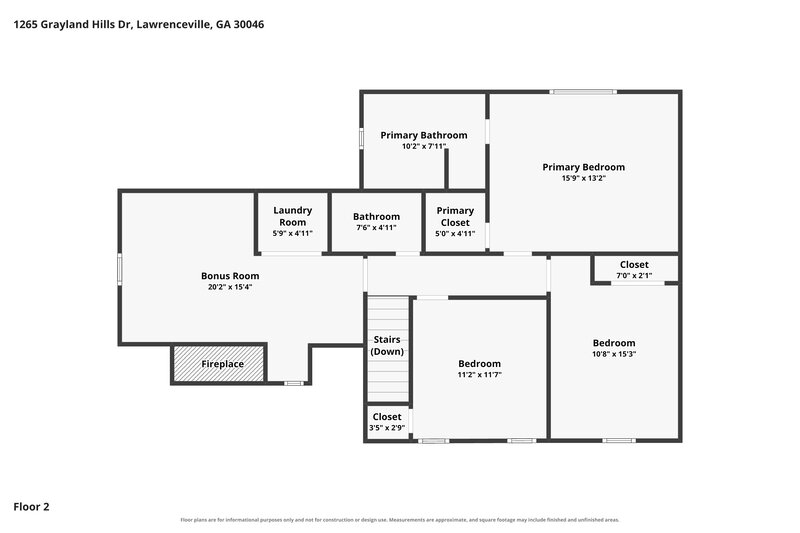 2,450/Mo, 1265 Grayland Hills Dr Lawrenceville, GA 30046 Floor Plan View 2