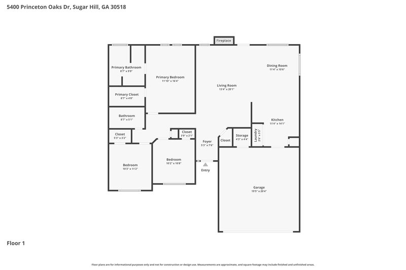 2,290/Mo, 5400 Princeton Oaks Dr Sugar Hill, GA 30518 Floor Plan View