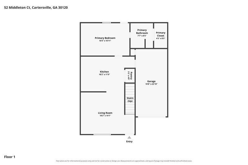 1,825/Mo, 52 Middleton Ct Cartersville, GA 30120 Floor Plan View
