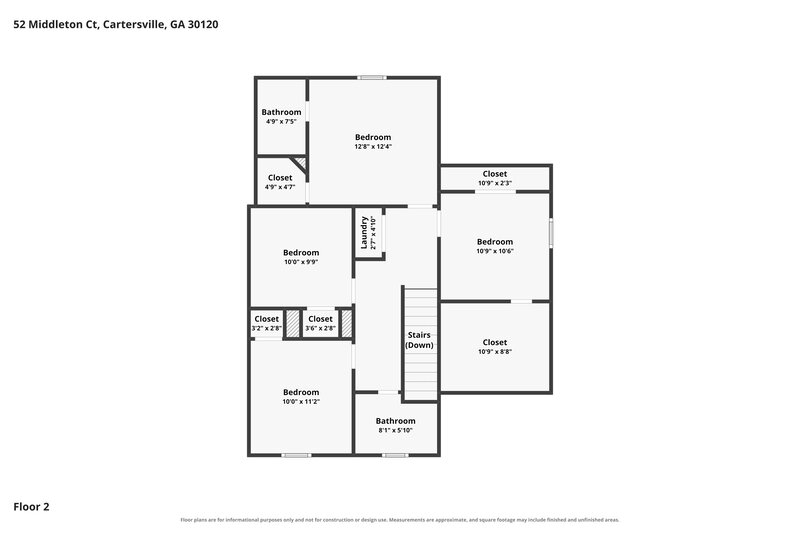 1,825/Mo, 52 Middleton Ct Cartersville, GA 30120 Floor Plan View 2