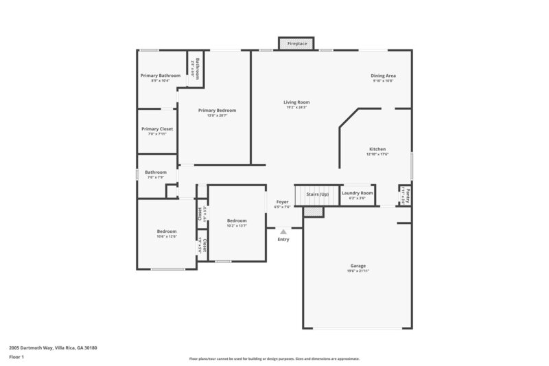 2,060/Mo, 2005 Dartmoth Way Villa Rica, GA 30180 Floorplan View